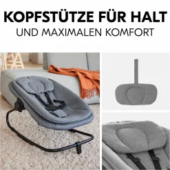 Neugeborenenaufsatz & Wippe Highchair Bouncer für Alpha, Beta & Arketa Hochstuhl - Dark Grey Melange
