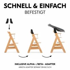 Neugeborenenaufsatz & Wippe Highchair Bouncer für Alpha, Beta & Arketa Hochstuhl - Dark Grey Melange
