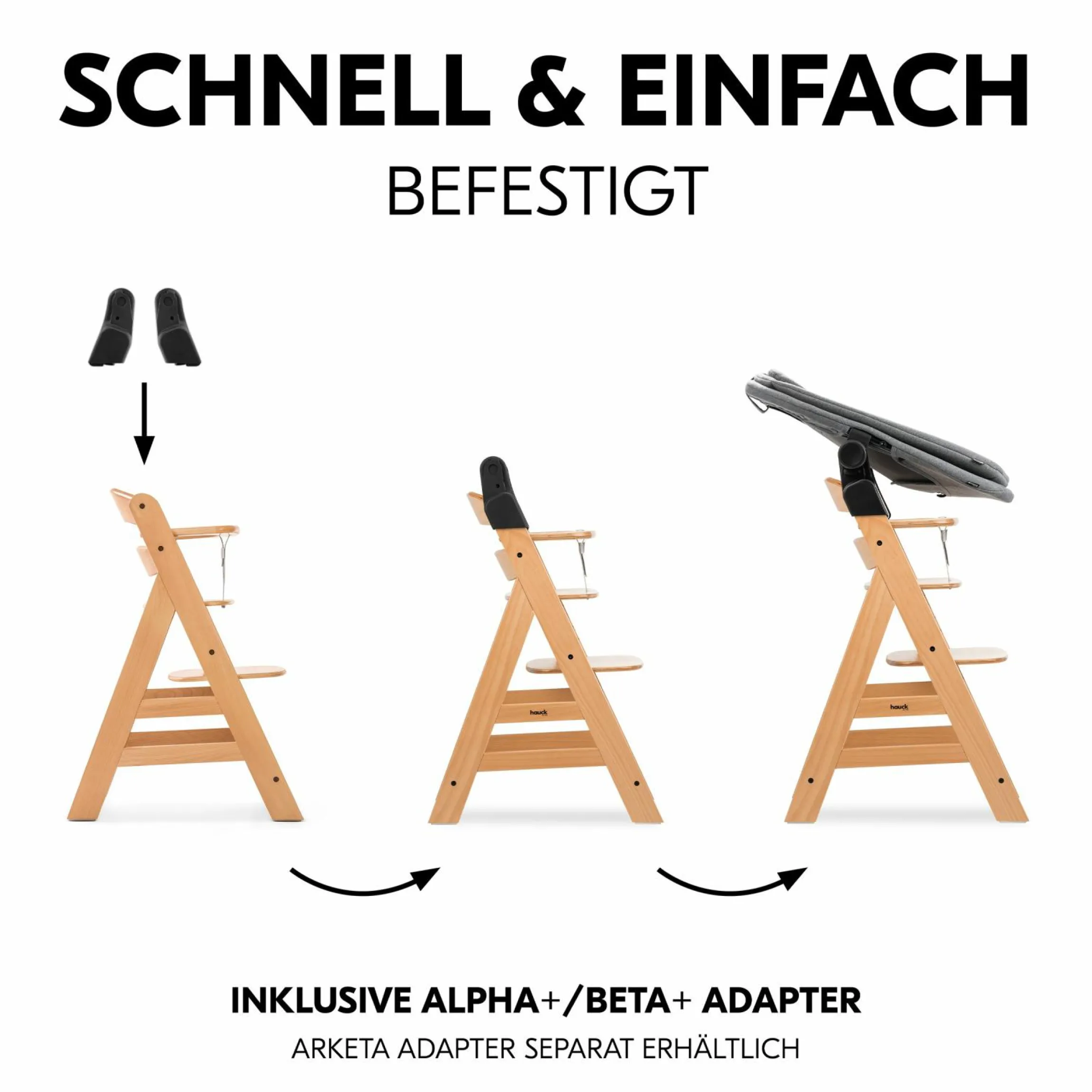 Neugeborenenaufsatz & Wippe Highchair Bouncer für Alpha, Beta & Arketa Hochstuhl - Dark Grey Melange