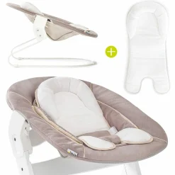 Neugeborenenaufsatz & Wippe für Alpha Hochstuhl - Bouncer 2in1 - Stretch Beige