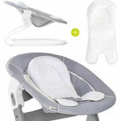 Neugeborenenaufsatz & Wippe für Alpha Hochstuhl - Bouncer 2in1 - Stretch Grey