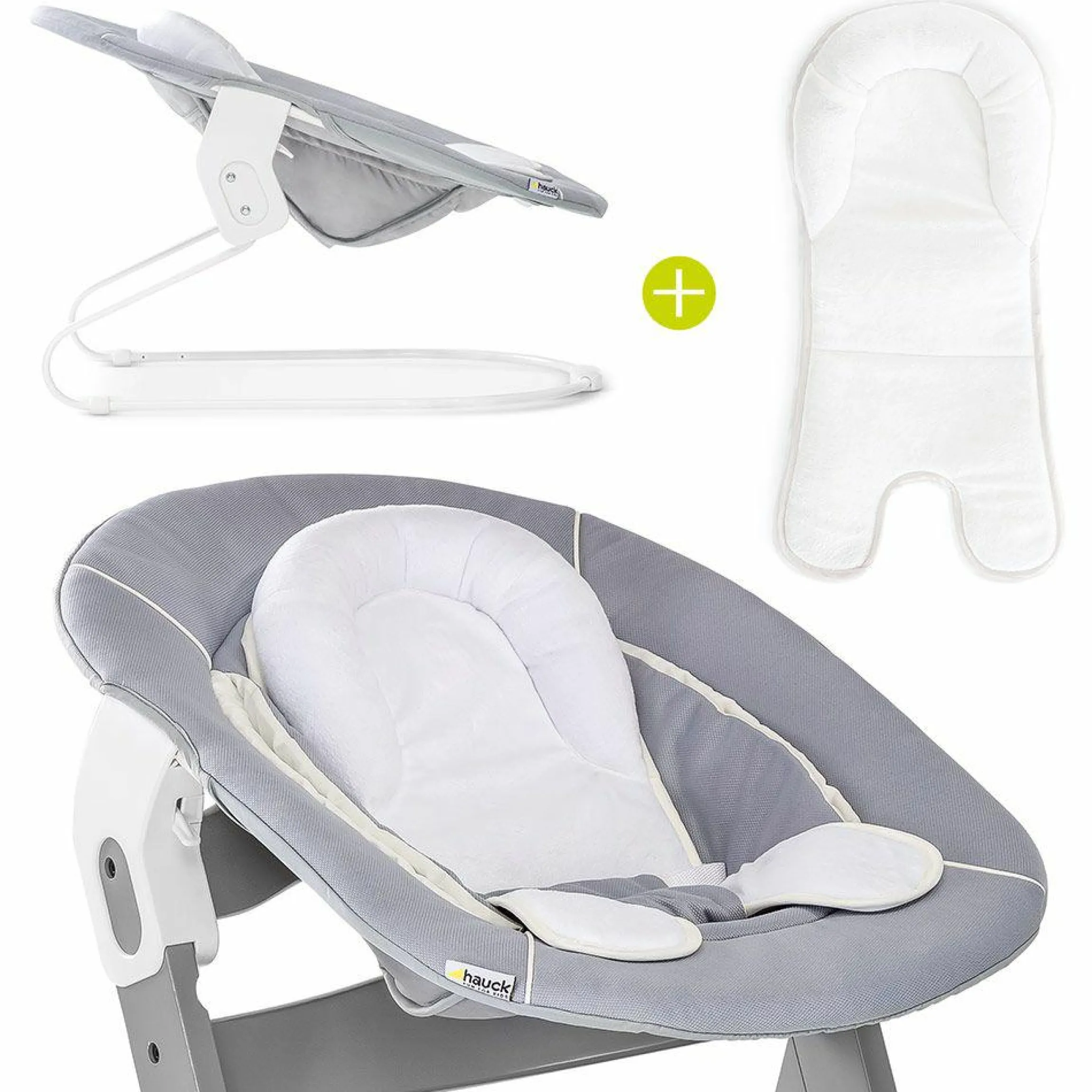 Neugeborenenaufsatz & Wippe für Alpha Hochstuhl - Bouncer 2in1 - Stretch Grey
