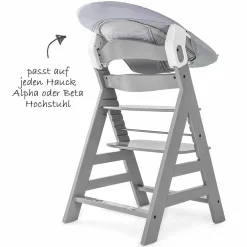 Neugeborenenaufsatz & Wippe für Alpha Hochstuhl - Bouncer 2in1 - Stretch Grey