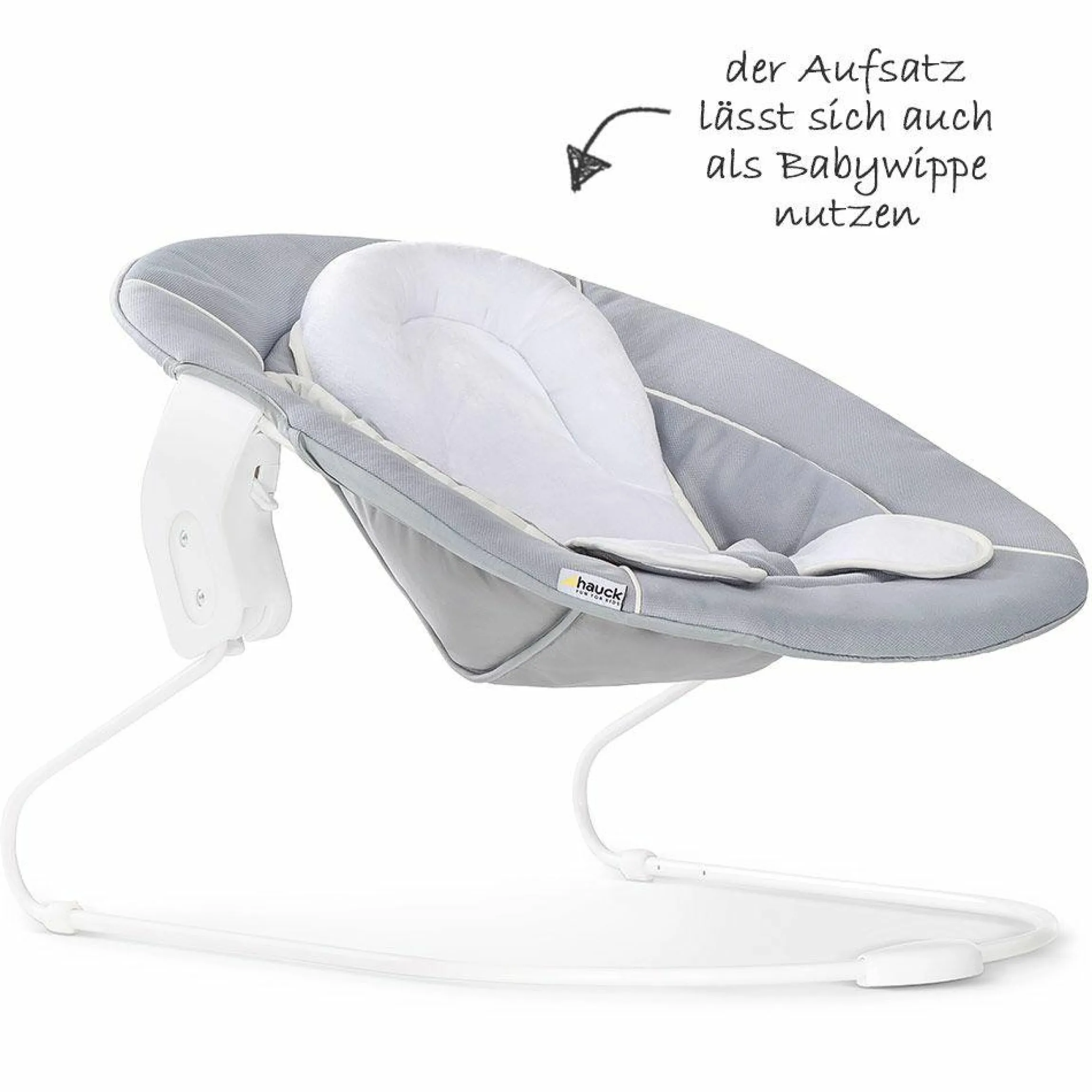 Neugeborenenaufsatz & Wippe für Alpha Hochstuhl - Bouncer 2in1 - Stretch Grey