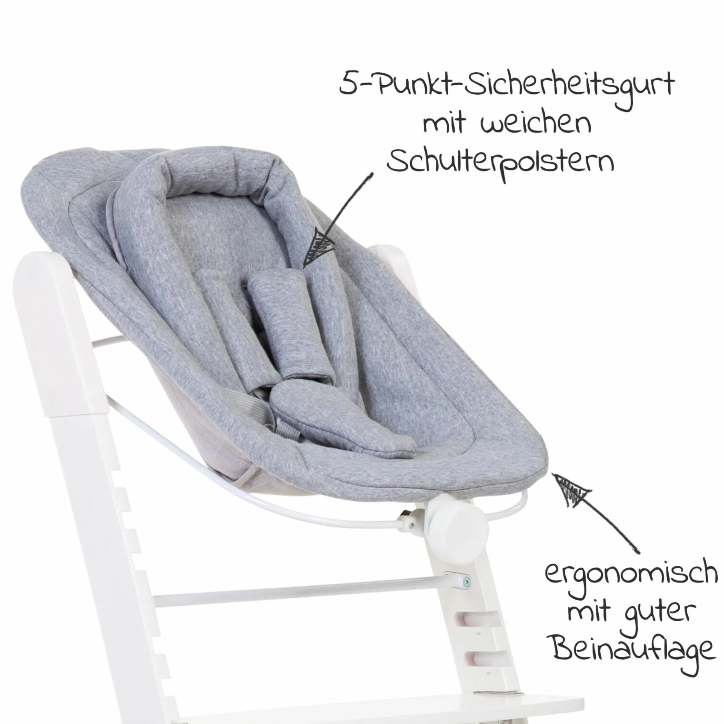Neugeborenensitz für Hochstuhl Evosit - Grau Weiß