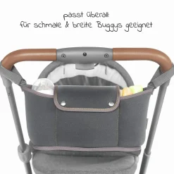 Organizer Neopren für Kinderwagen und Buggy - Dunkelgrau