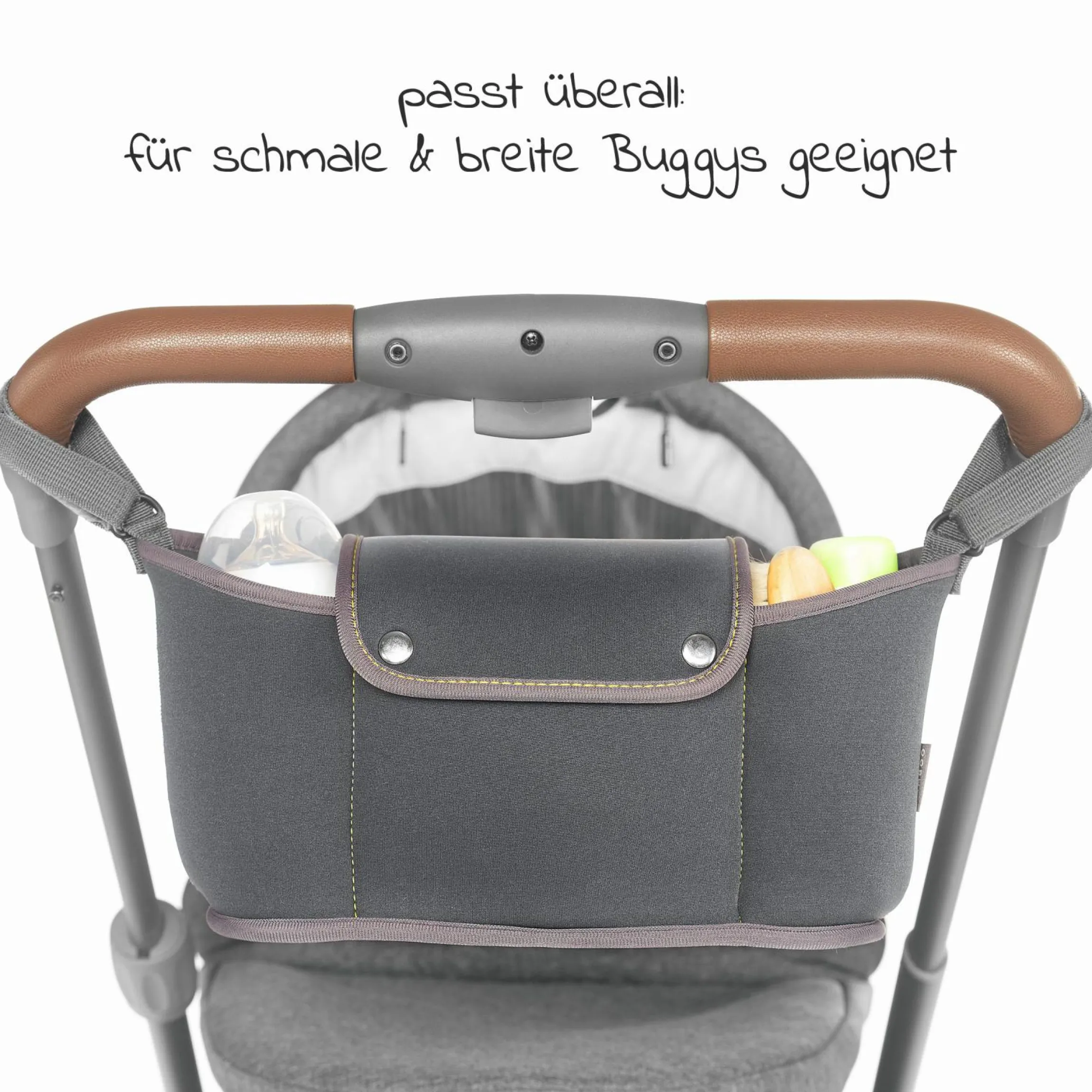 Organizer Neopren für Kinderwagen und Buggy - Dunkelgrau