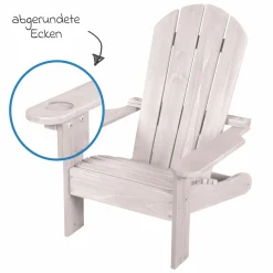 Outdoor Kinderstuhl Deck Chair mit Armlehne & Getränkehalterung - Grau