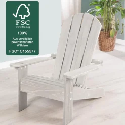 Outdoor Kinderstuhl Deck Chair mit Armlehne & Getränkehalterung - Grau