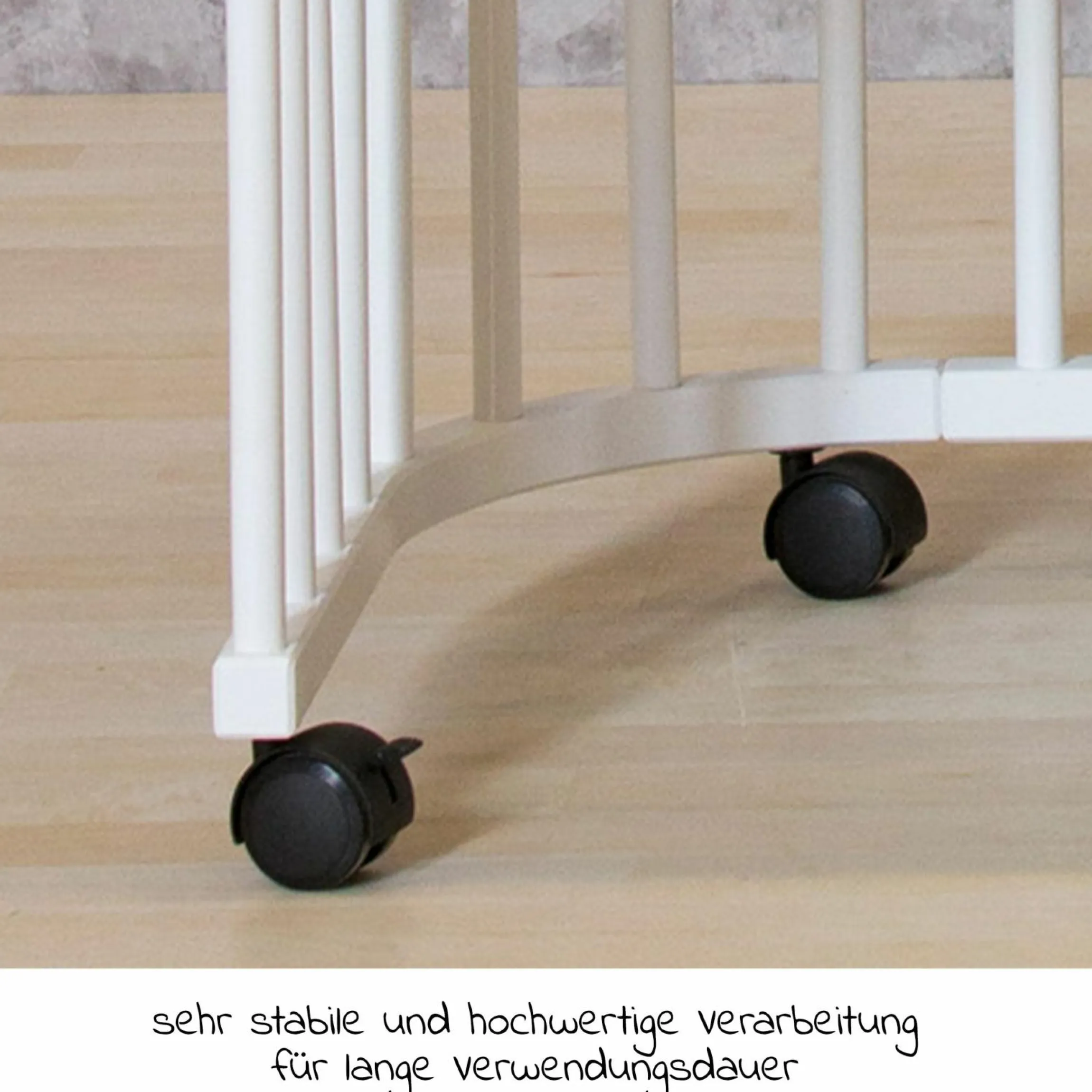 Parkett-Rollensatz inkl. Befestigungshülste passend für alle Babybay Betten - Schwarz - Kollektion 2024
