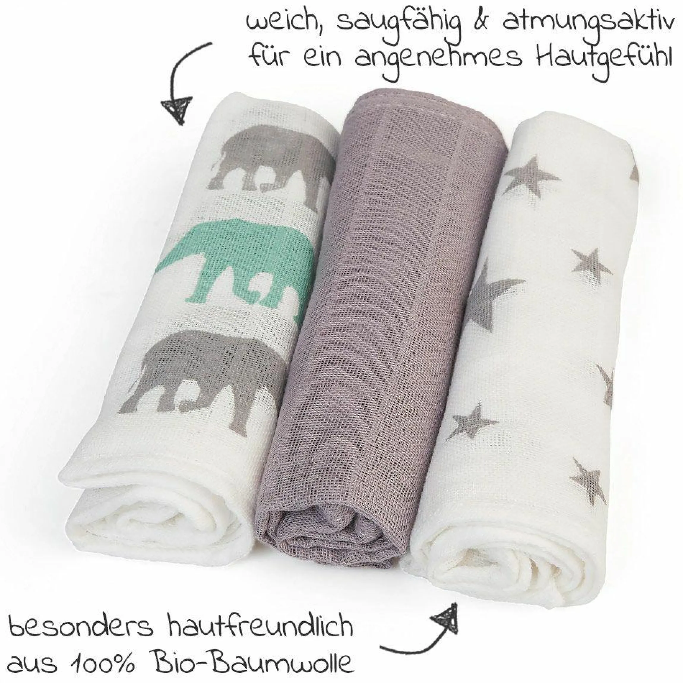 Pflegetuch 6er Pack 30 x 30 cm - Taupe