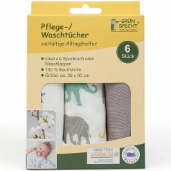Pflegetuch 6er Pack 30 x 30 cm - Taupe