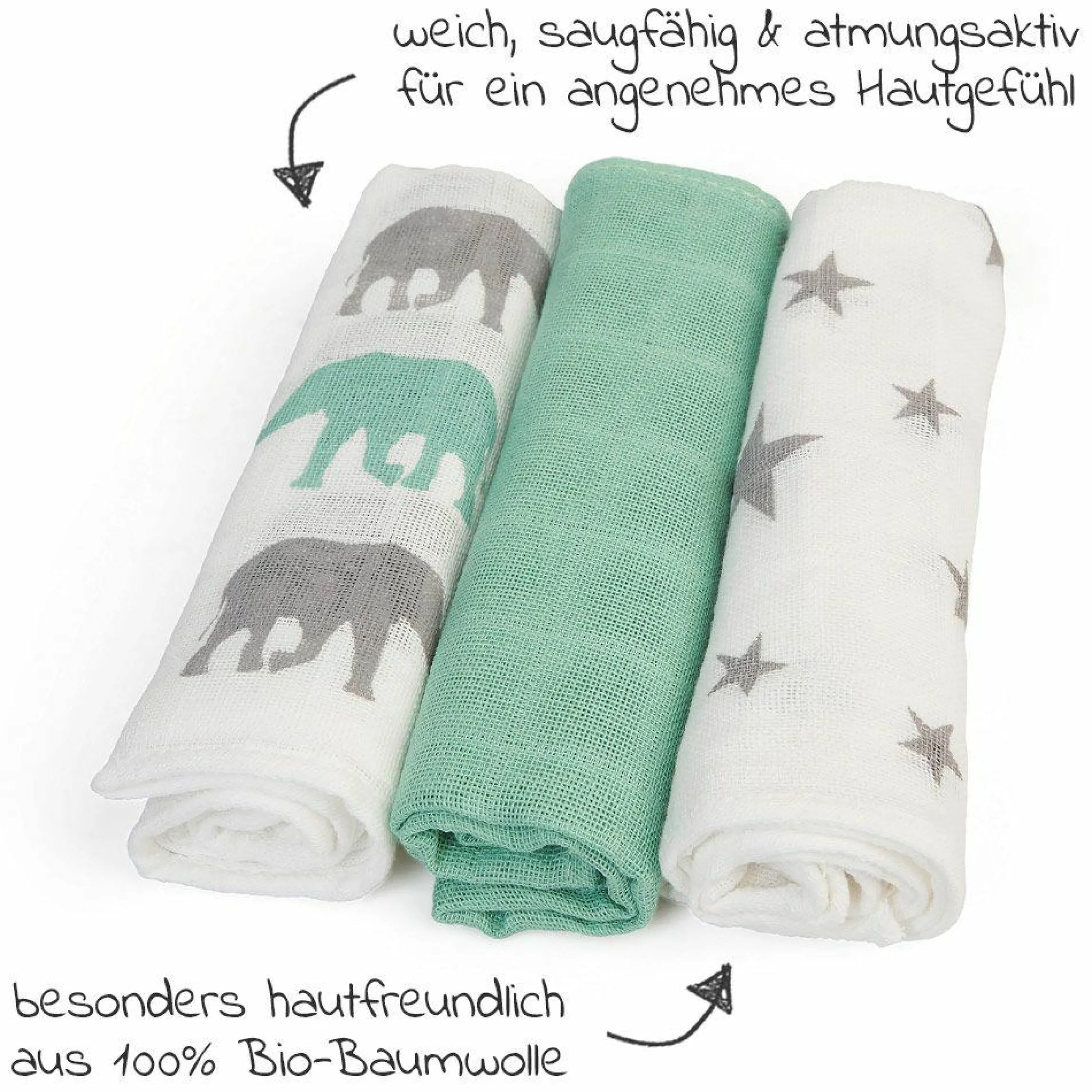Pflegetuch 6er Pack 30 x 30 cm - Grün