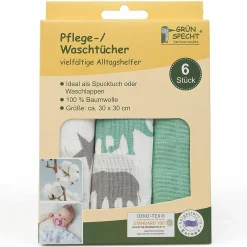 Pflegetuch 6er Pack 30 x 30 cm - Grün