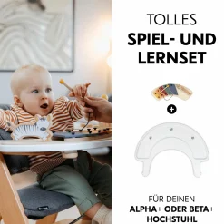 Play Tray Set Music (inkl. Basis) - Xylophon Music-Spielzeug Zebra - für Hochstuhl Alpha & Beta