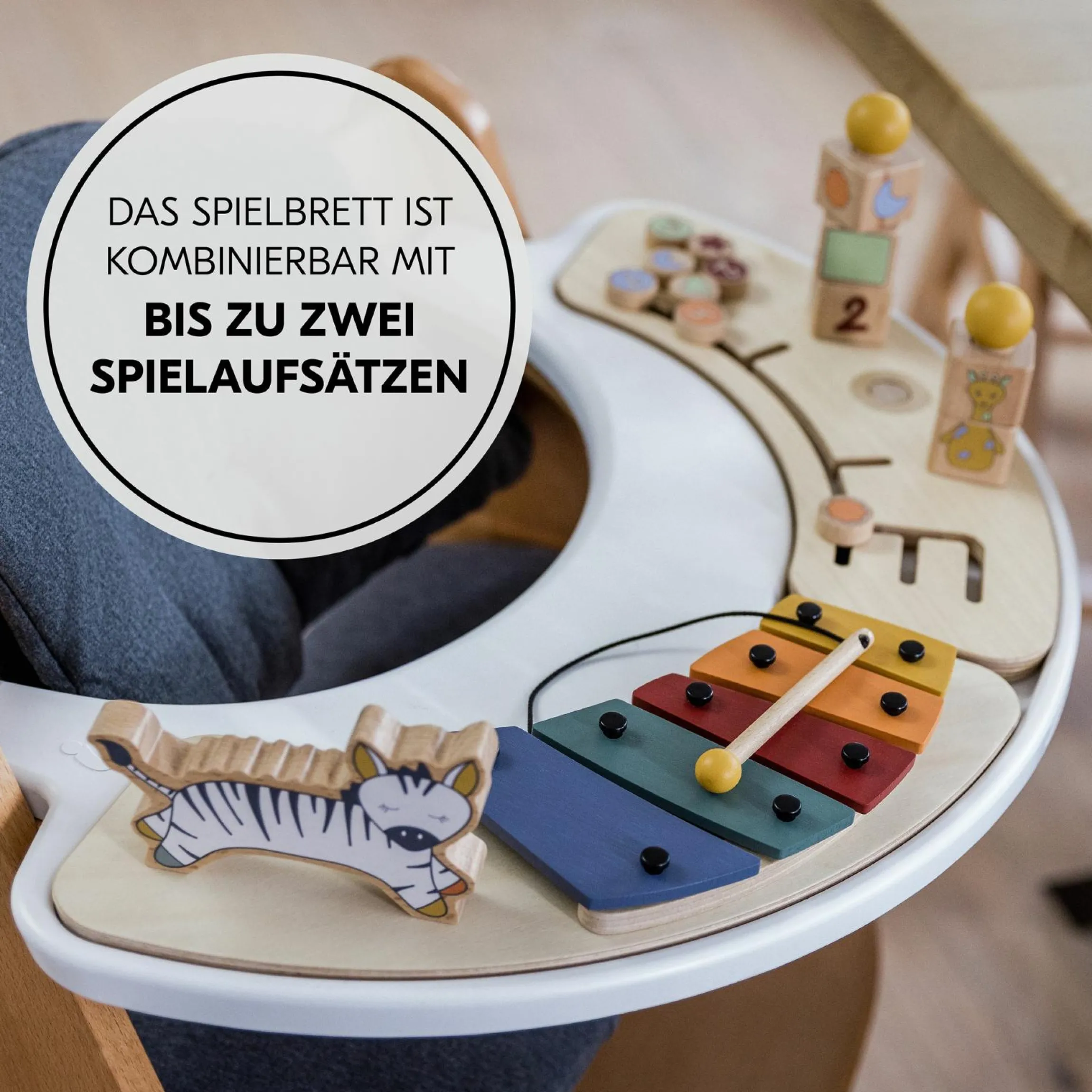 Play Tray Set Sorting (inkl. Basis) - Sortier-Spielzeug Giraffe - für Hochstuhl Alpha & Beta