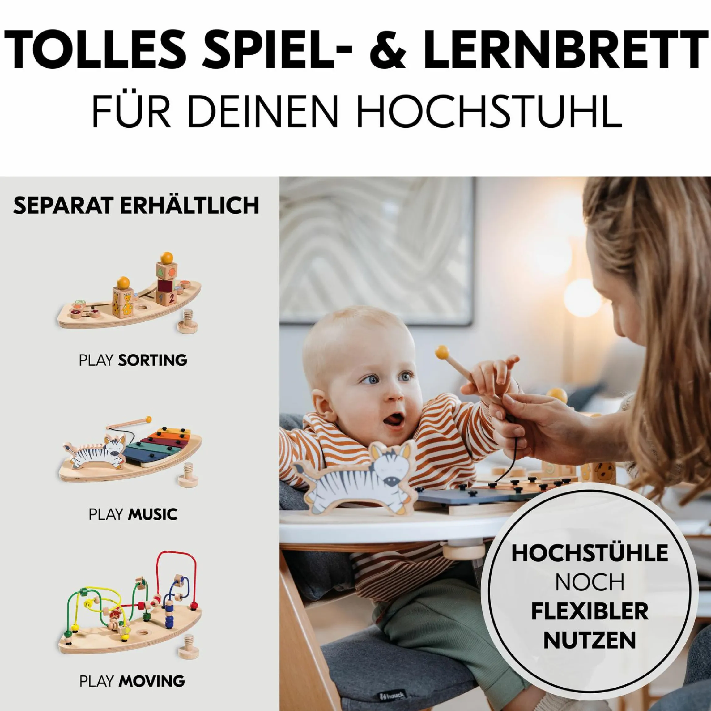 Play Tray Set Sorting (inkl. Basis) - Sortier-Spielzeug Giraffe - für Hochstuhl Alpha & Beta