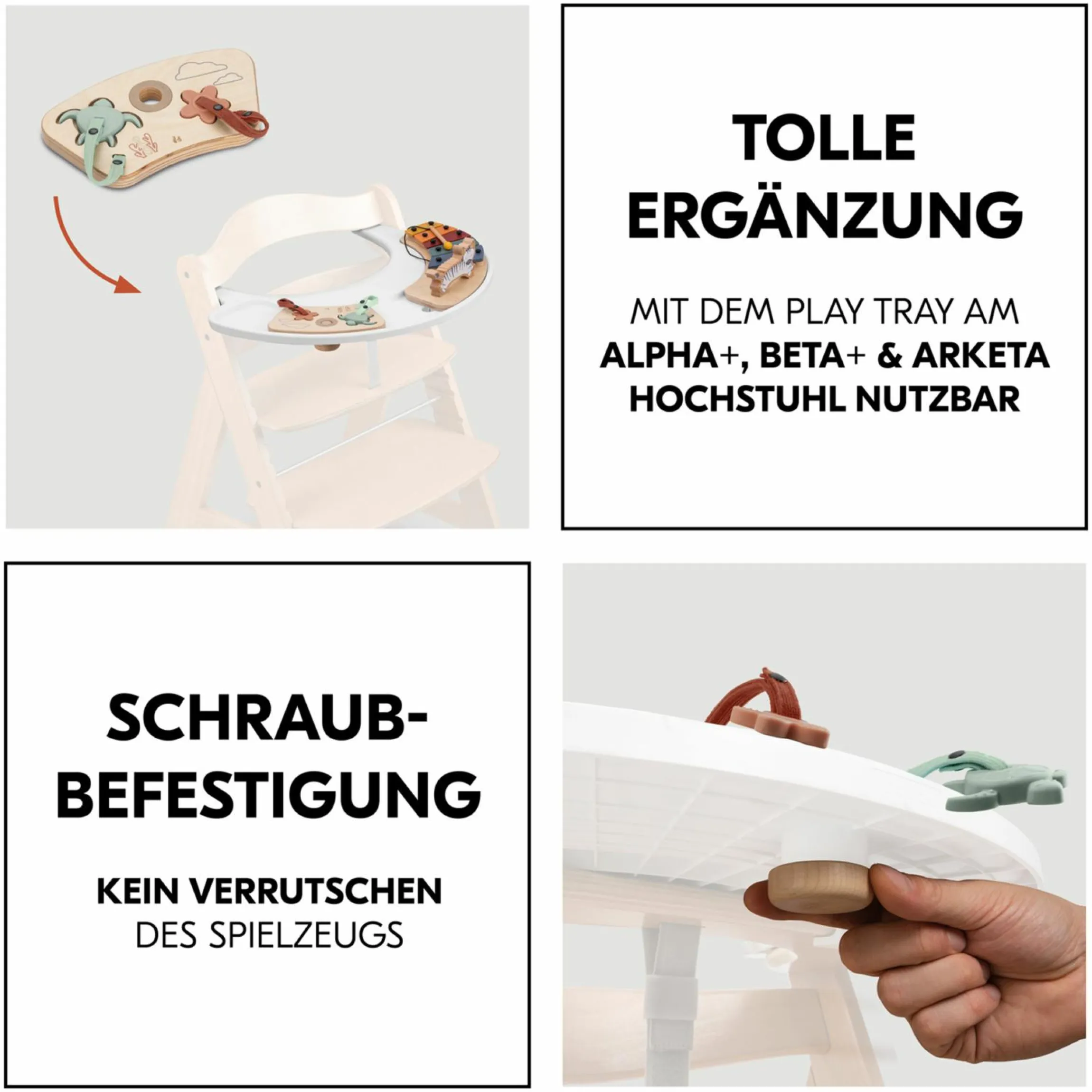 Play Tray Spiel Play Puzzling S - für Hochstuhl Alpha+, Beta+ & Arketa - Turtle & Flower