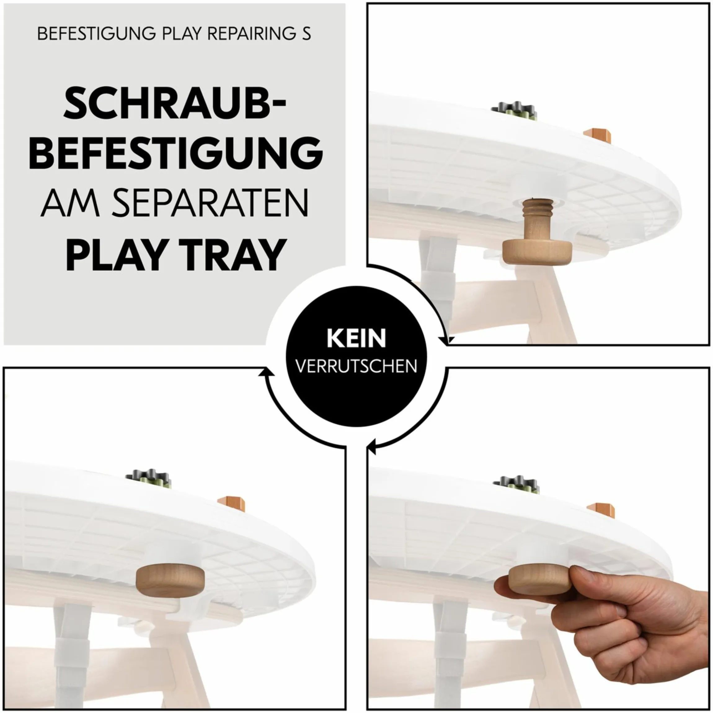 Play Tray Spiel Repairing Zahnräder & Muttern für Hochstuhl Alpha+, Beta+ & Arketa