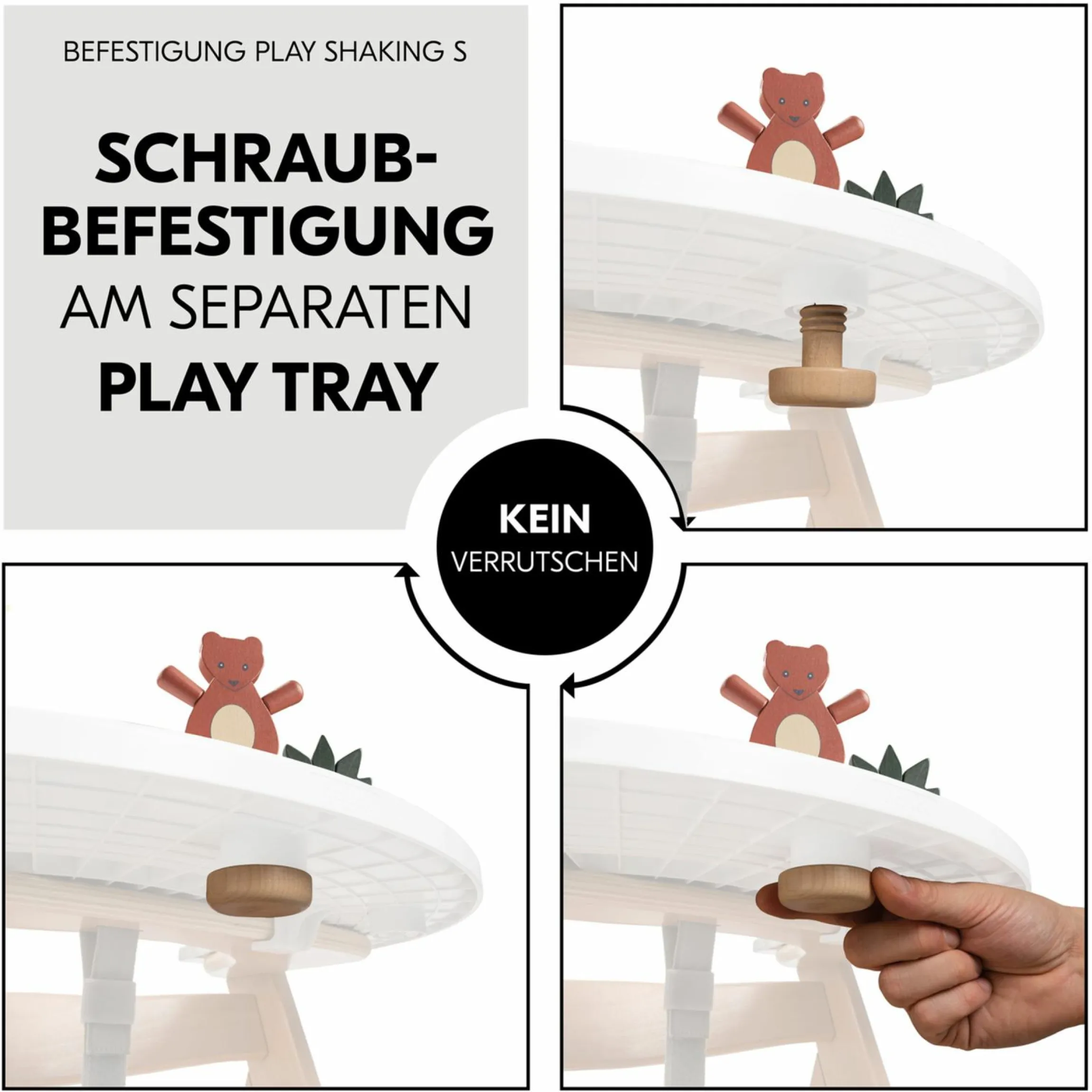 Play Tray Spiel Shaking Greif & Wackelspiel für Hochstuhl Alpha+, Beta+ & Arketa - Bear