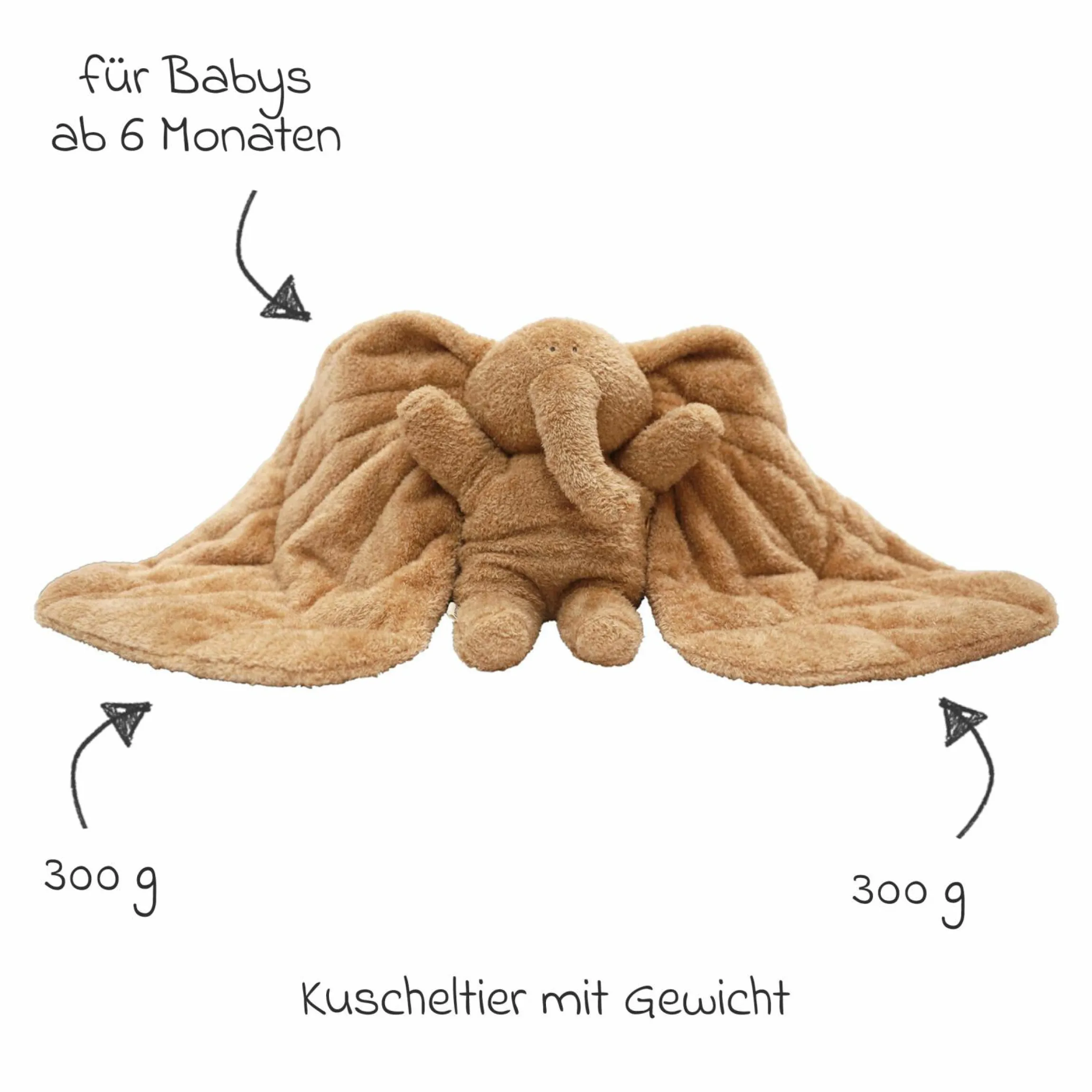 Plüschtier Magma aus Bio-Baumwolle mit Gewicht inkl. Leinsamensäckchen - Brown