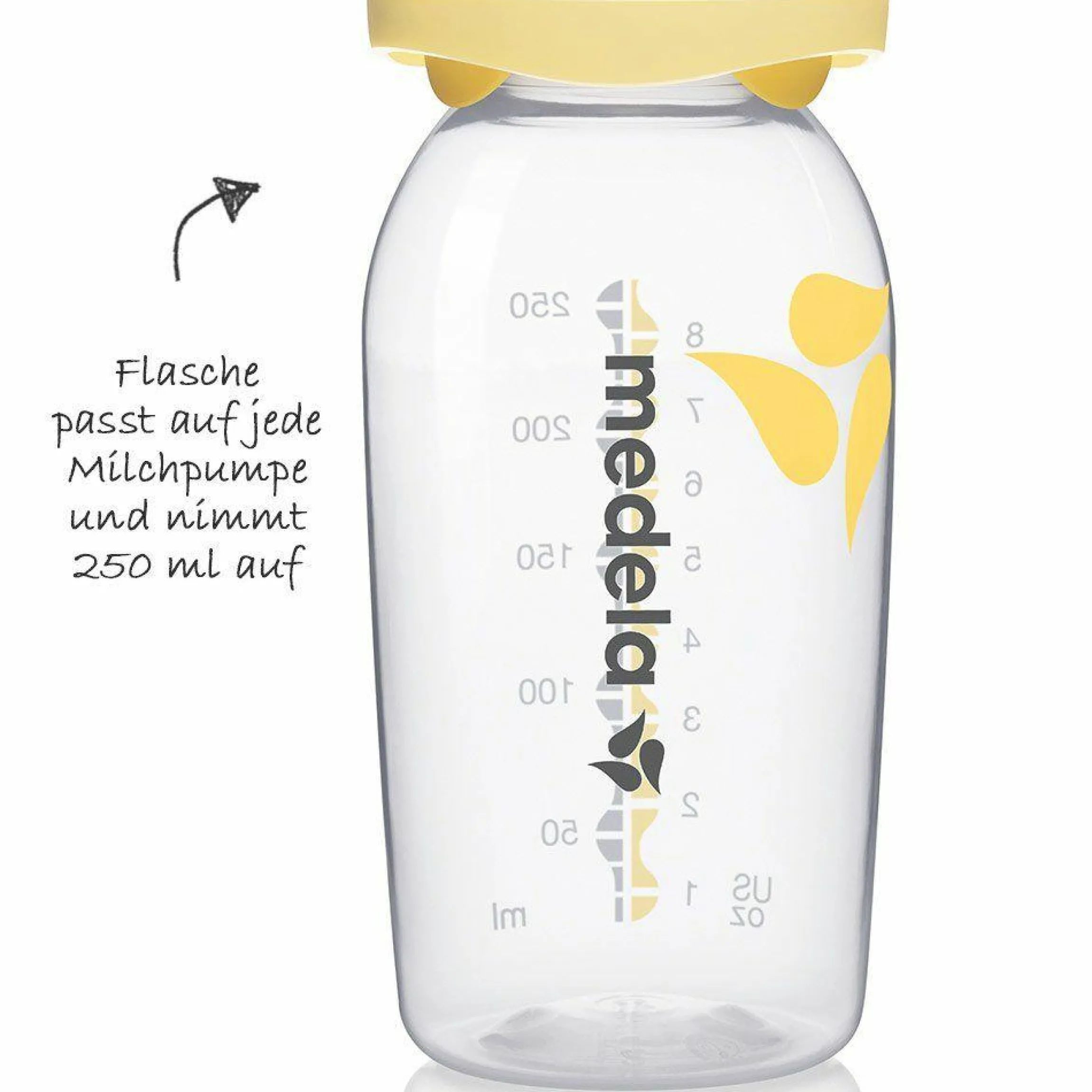 PP-Flasche 250 ml mit Muttermilchsauger Calma