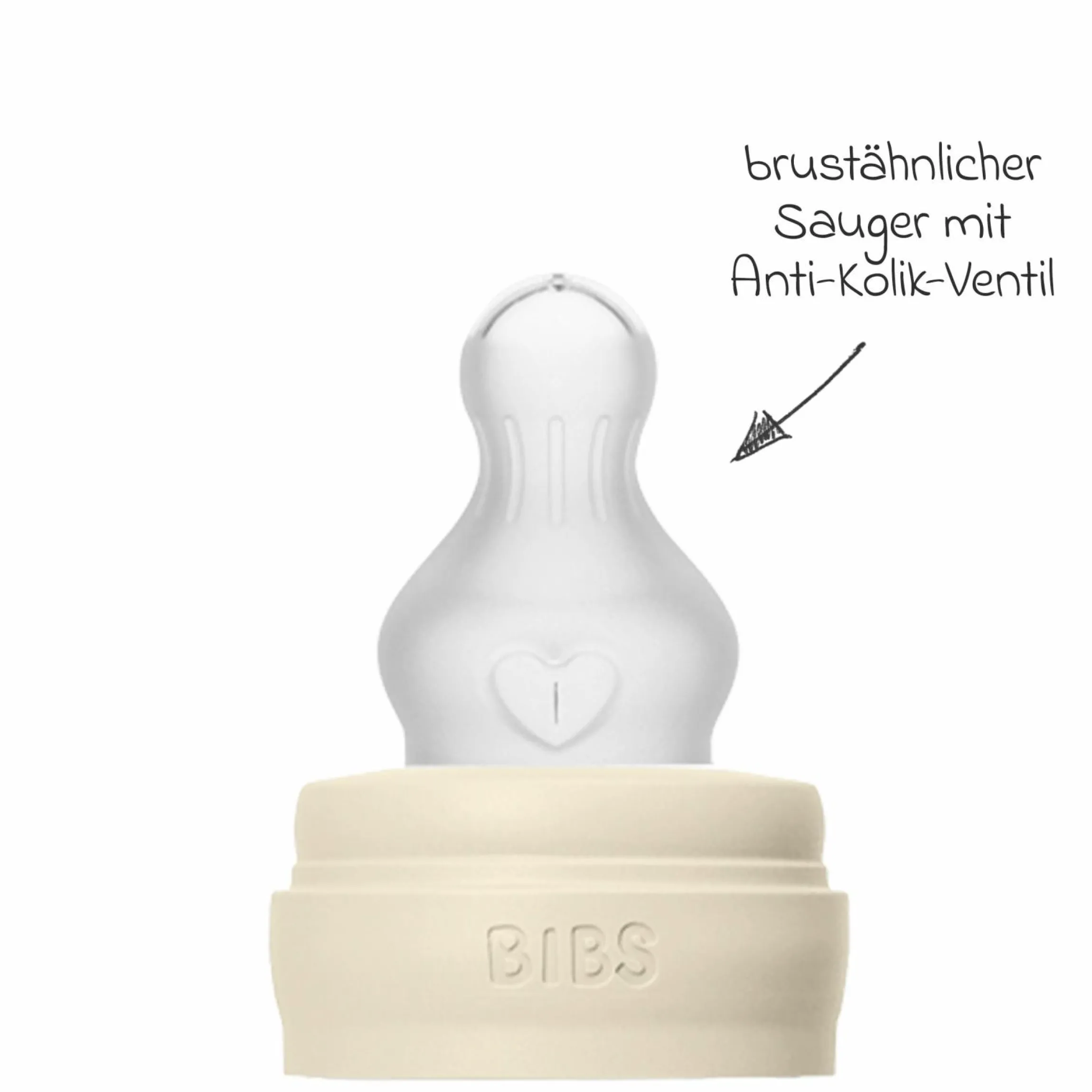 PP-Flasche Baby Bottle Round 150 ml + Silikon Trinksauger langsamer Nahrungsfluss - Ivory