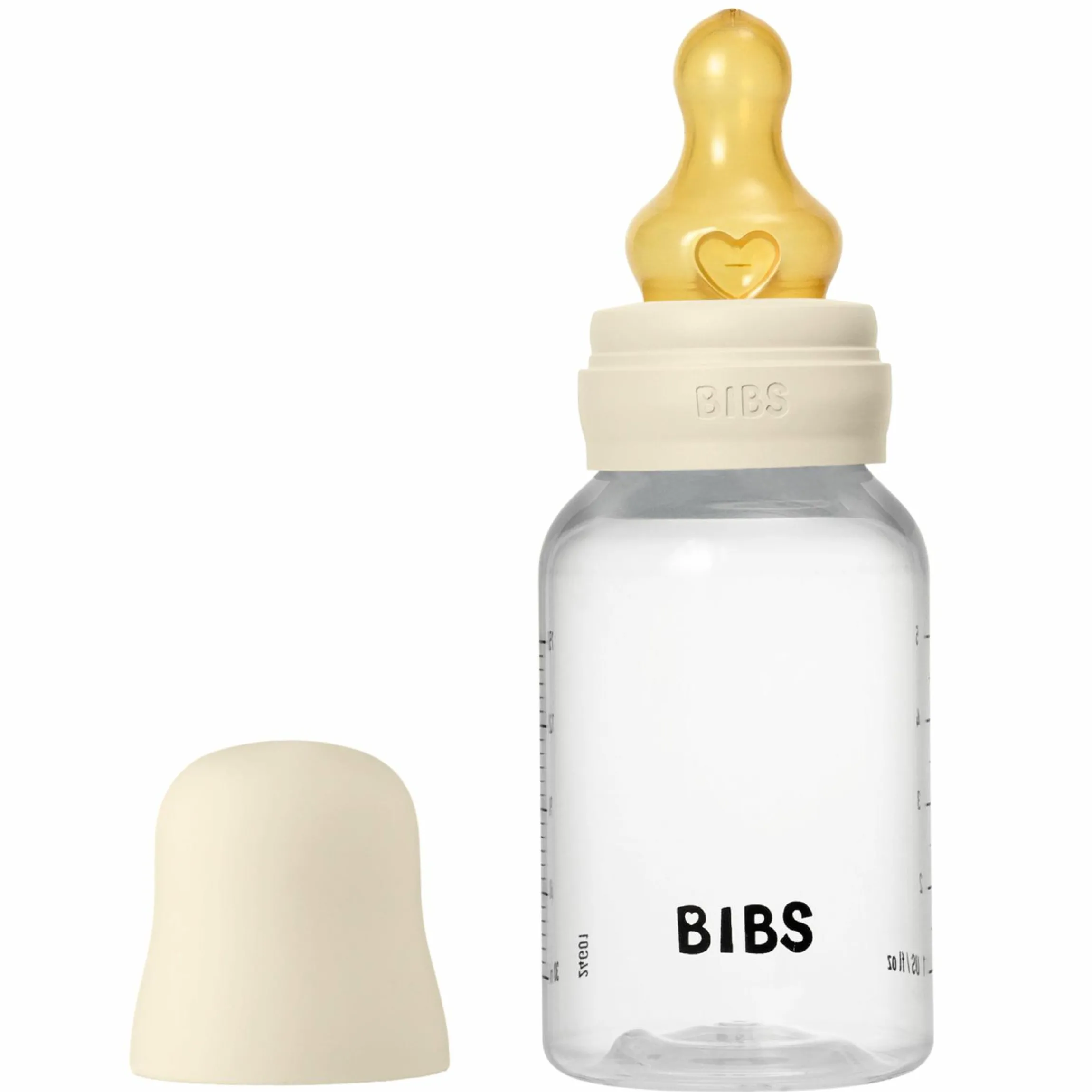 PP-Flasche Baby Bottle Round 150 ml + Latex Trinksauger langsamer Nahrungsfluss - Ivory