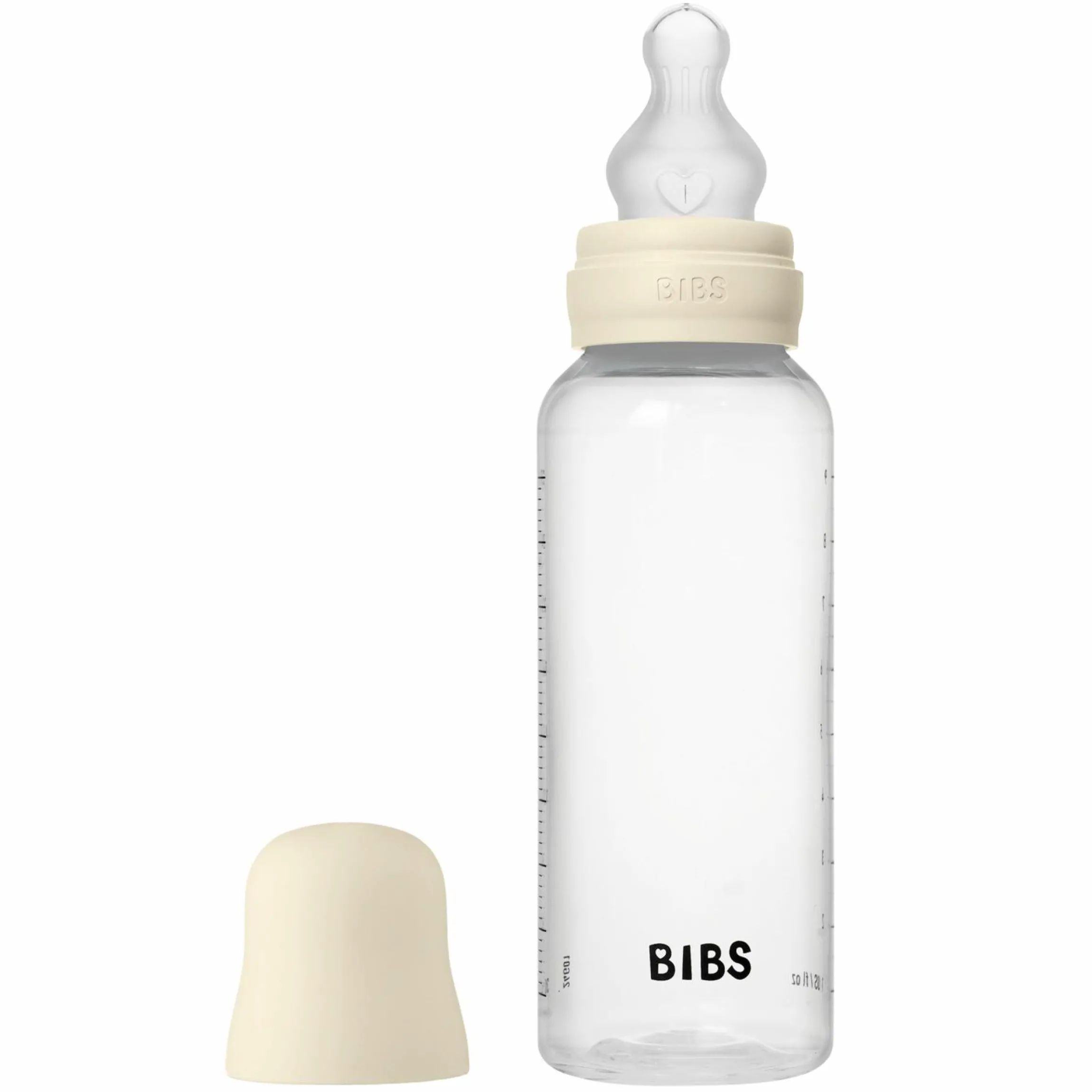 PP-Flasche Baby Bottle Round 270 ml + Silikon Trinksauger mittlerer Nahrungsfluss - Ivory