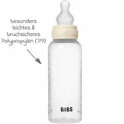 PP-Flasche Baby Bottle Round 270 ml + Silikon Trinksauger mittlerer Nahrungsfluss - Ivory