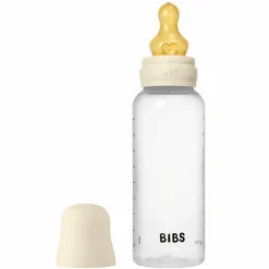 PP-Flasche Baby Bottle Round 270 ml + Latex Trinksauger mittlerer Nahrungsfluss - Ivory
