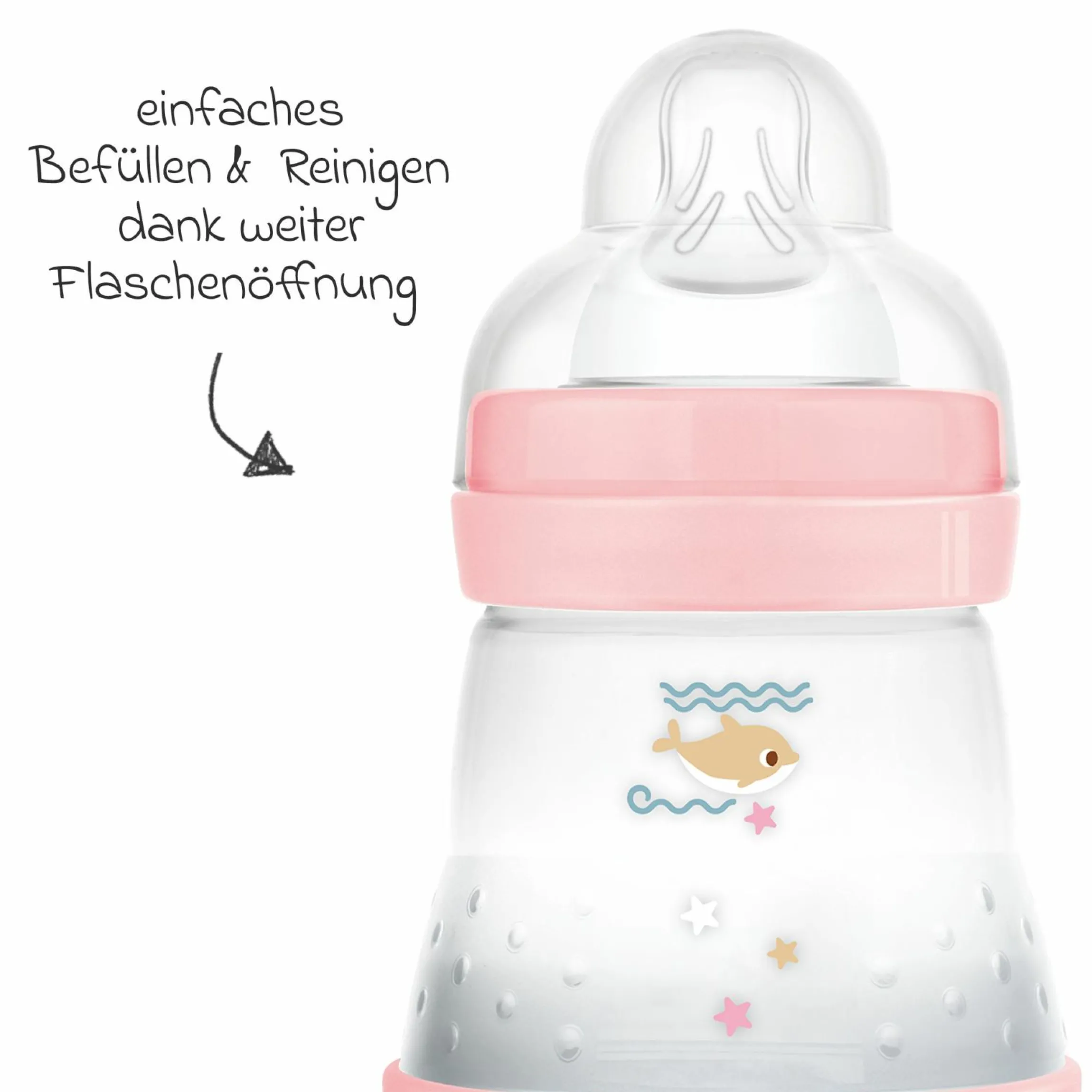 PP-Flasche Easy Start Anti-Colic 160 ml - Delfin - Rosa