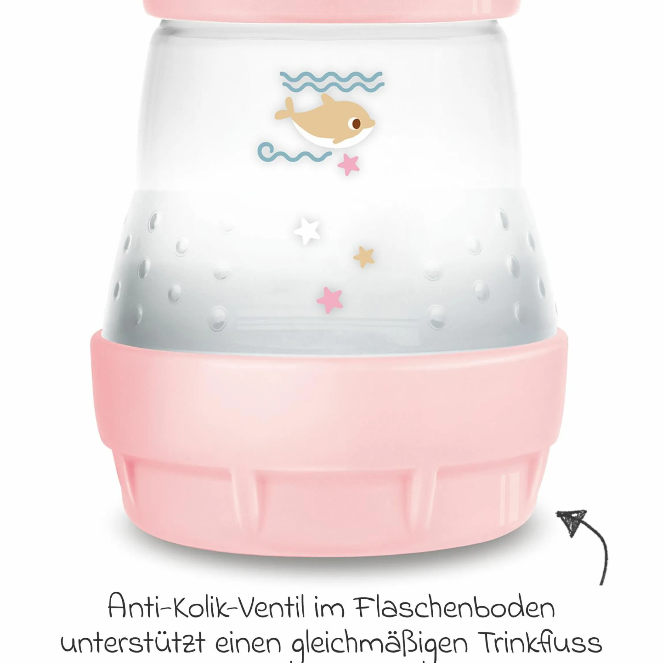 PP-Flasche Easy Start Anti-Colic 160 ml - Delfin - Rosa