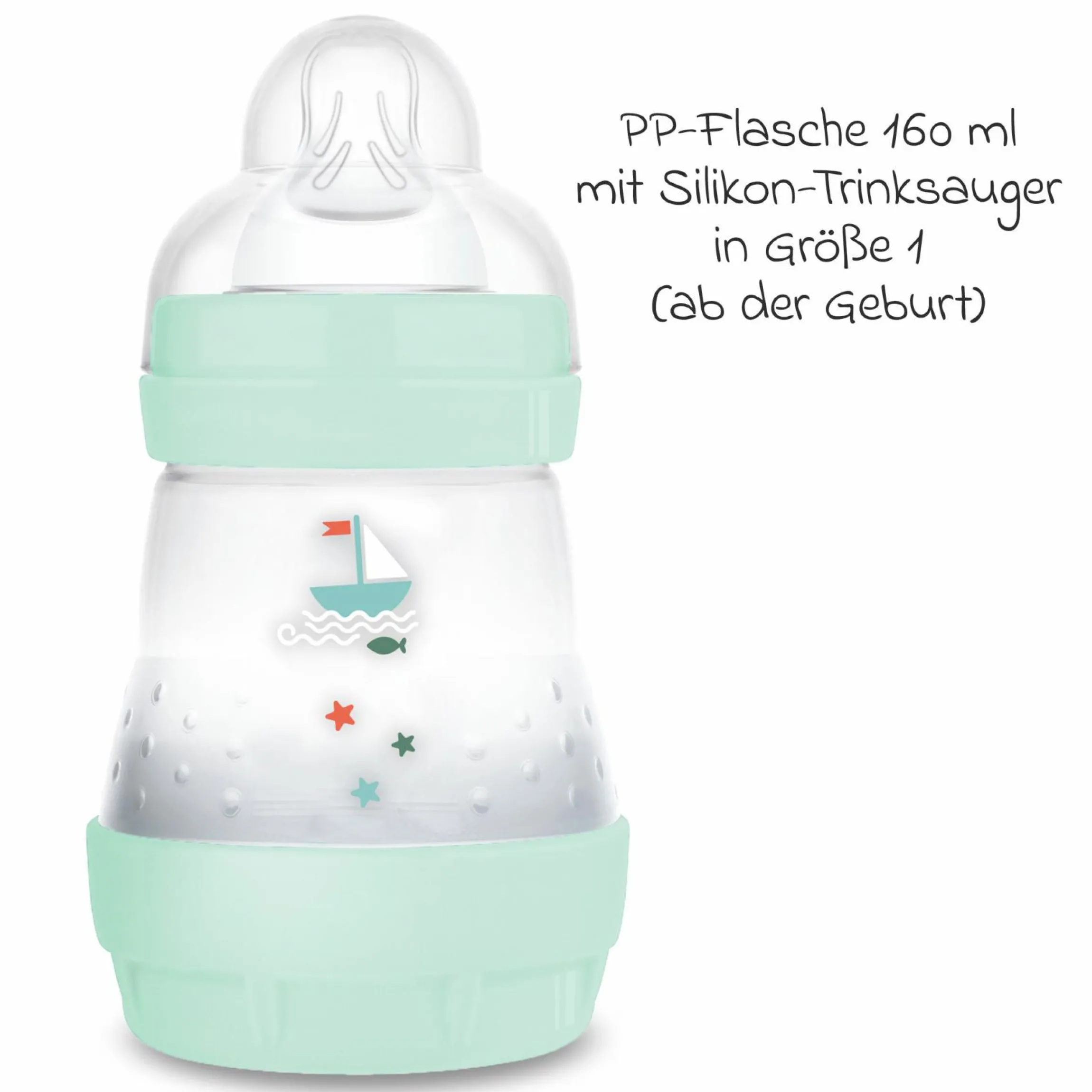 PP-Flasche Easy Start Anti-Colic 160 ml - Boot - Mint