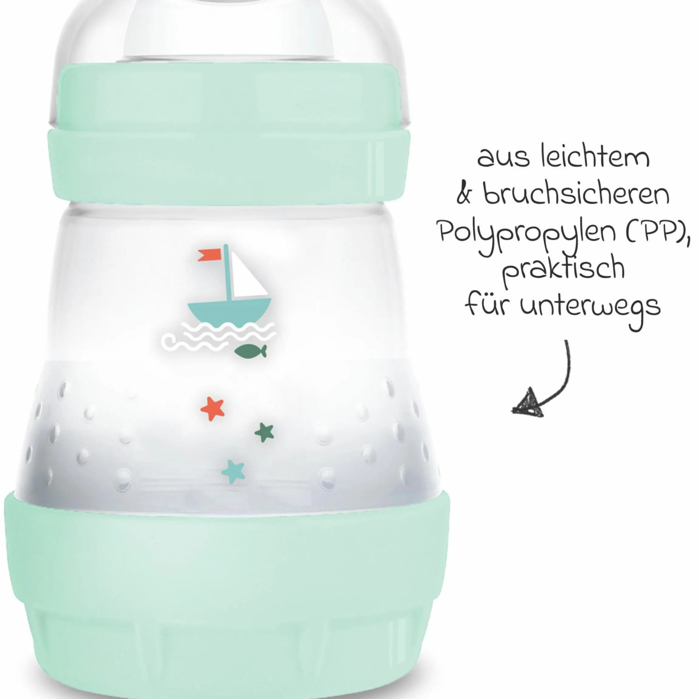 PP-Flasche Easy Start Anti-Colic 160 ml - Boot - Mint