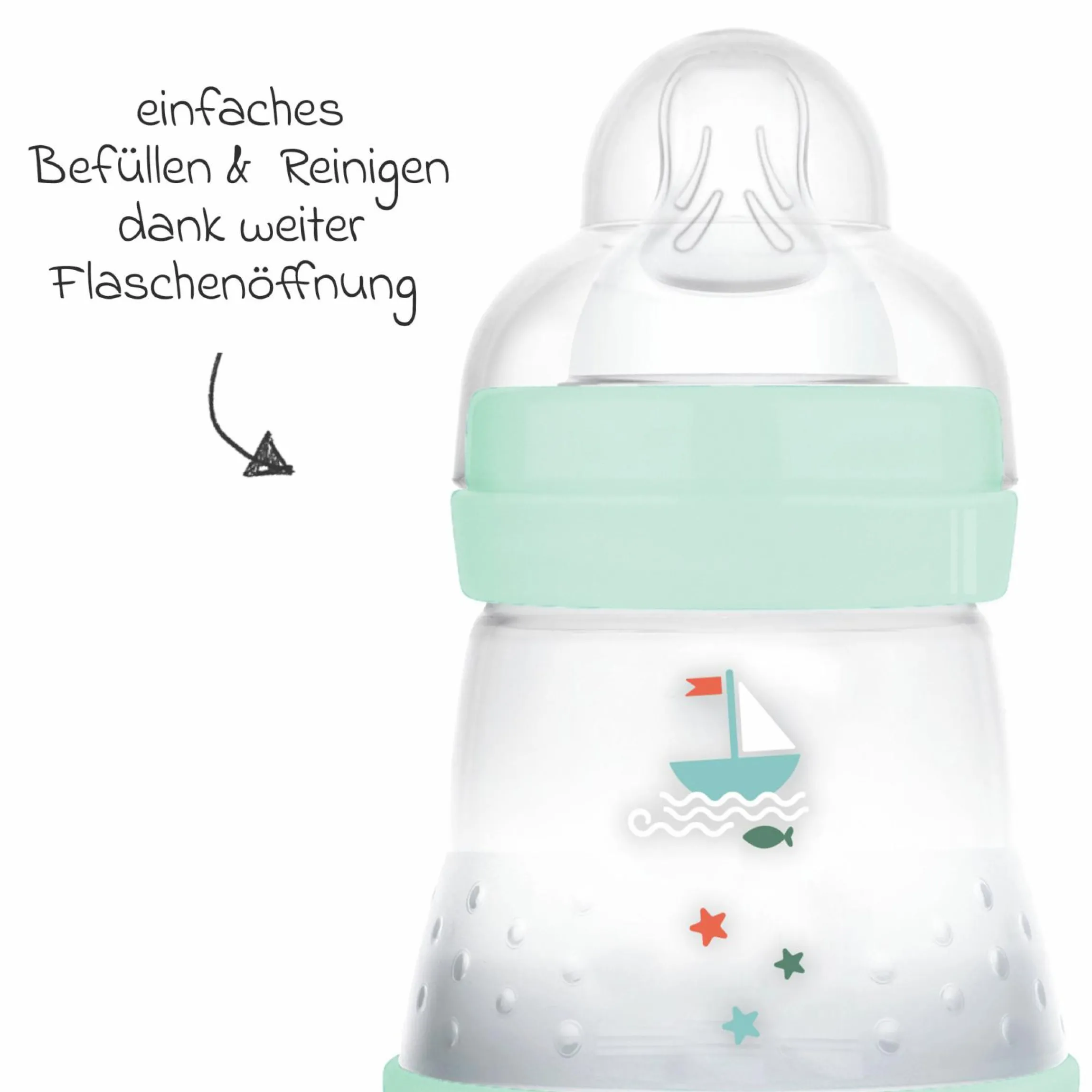 PP-Flasche Easy Start Anti-Colic 160 ml - Boot - Mint
