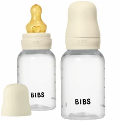 PP-Flasche 2er Pack Baby Bottle Round 150 ml + Latex-Trinksauger - Ivory