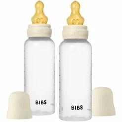 PP-Flasche 2er Pack Baby Bottle Round 270 ml + Latex-Trinksauger - Ivory