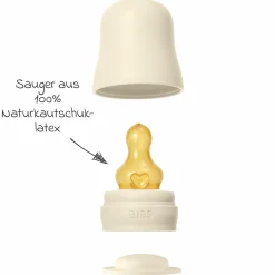PP-Flasche 2er Pack Baby Bottle Round 270 ml + Latex-Trinksauger - Ivory