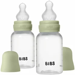 PP-Flasche 2er Pack Baby Bottle Round 150 ml + Silikon-Trinksauger - Sage