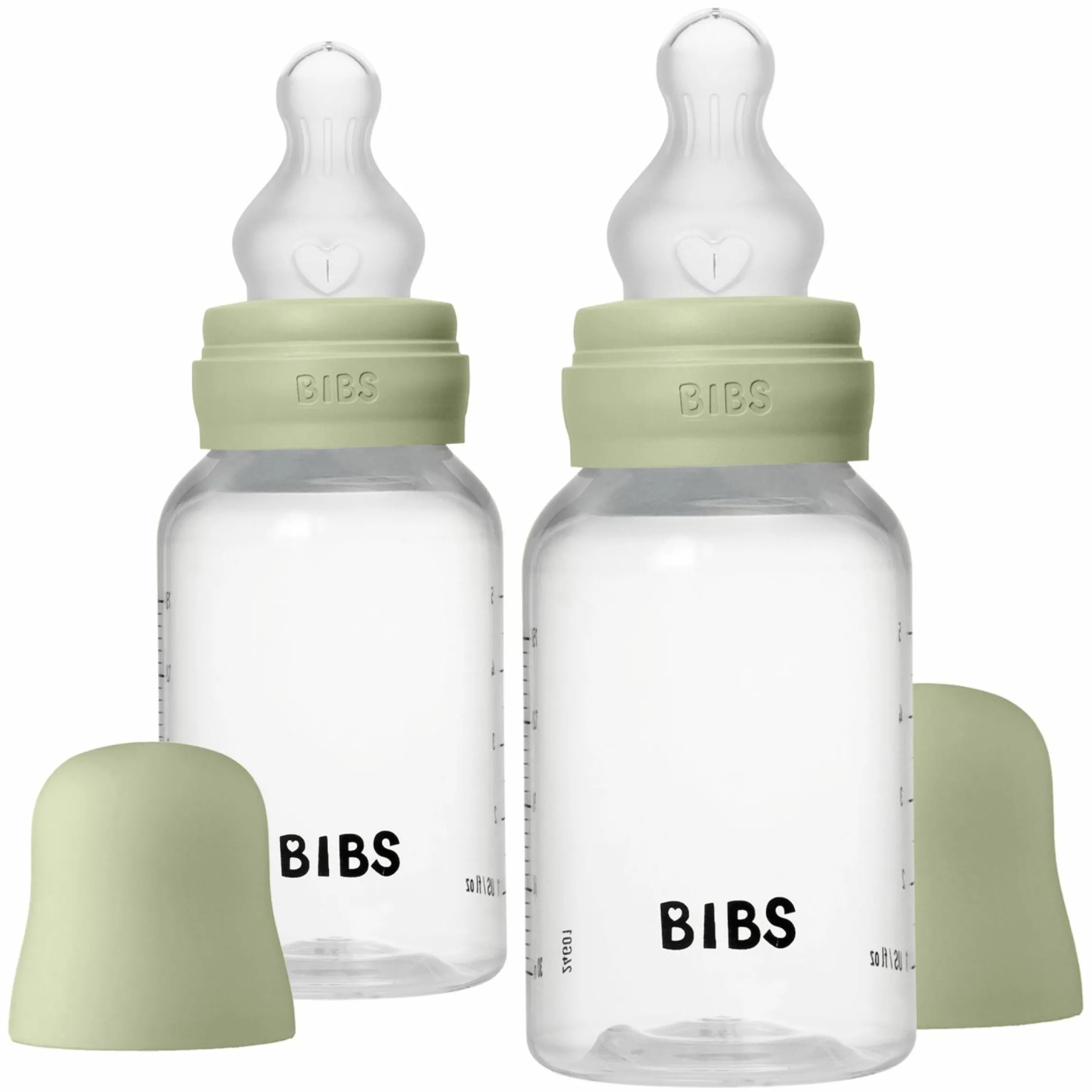 PP-Flasche 2er Pack Baby Bottle Round 150 ml + Silikon-Trinksauger - Sage