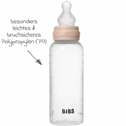 PP-Flasche 2er Pack Baby Bottle Round 270 ml + Silikon-Trinksauger - Blush