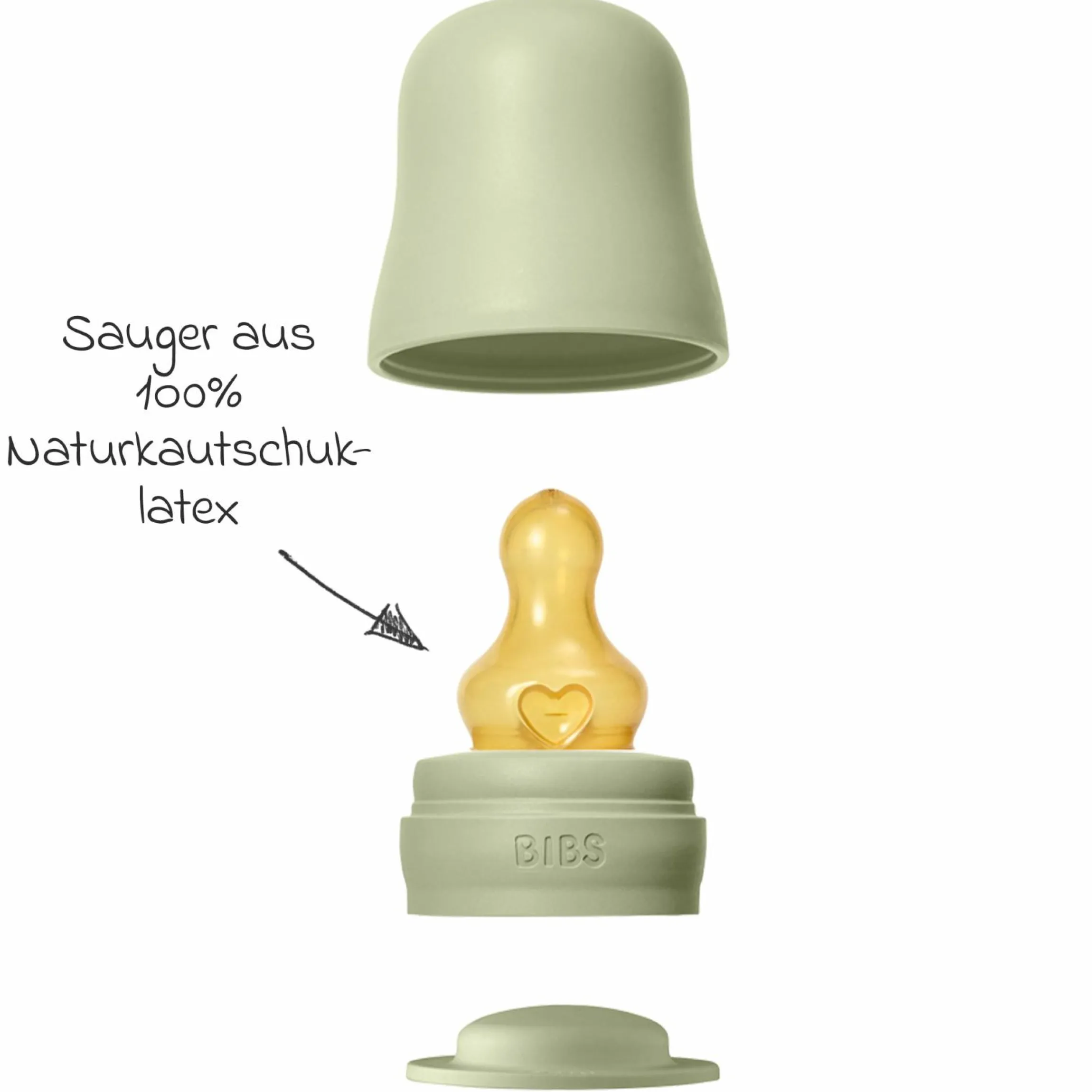 PP-Flasche 2er Pack Baby Bottle Round 150 ml + Latex-Trinksauger - Sage