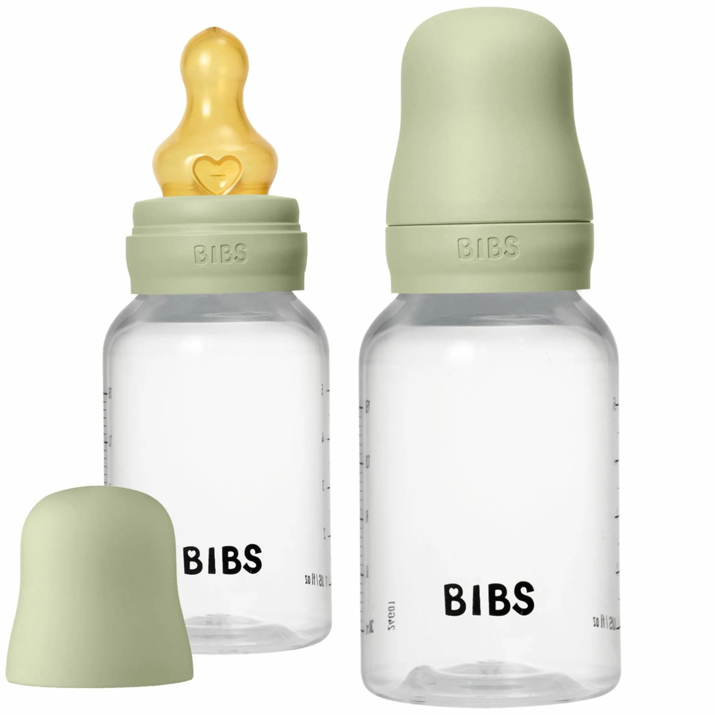PP-Flasche 2er Pack Baby Bottle Round 150 ml + Latex-Trinksauger - Sage