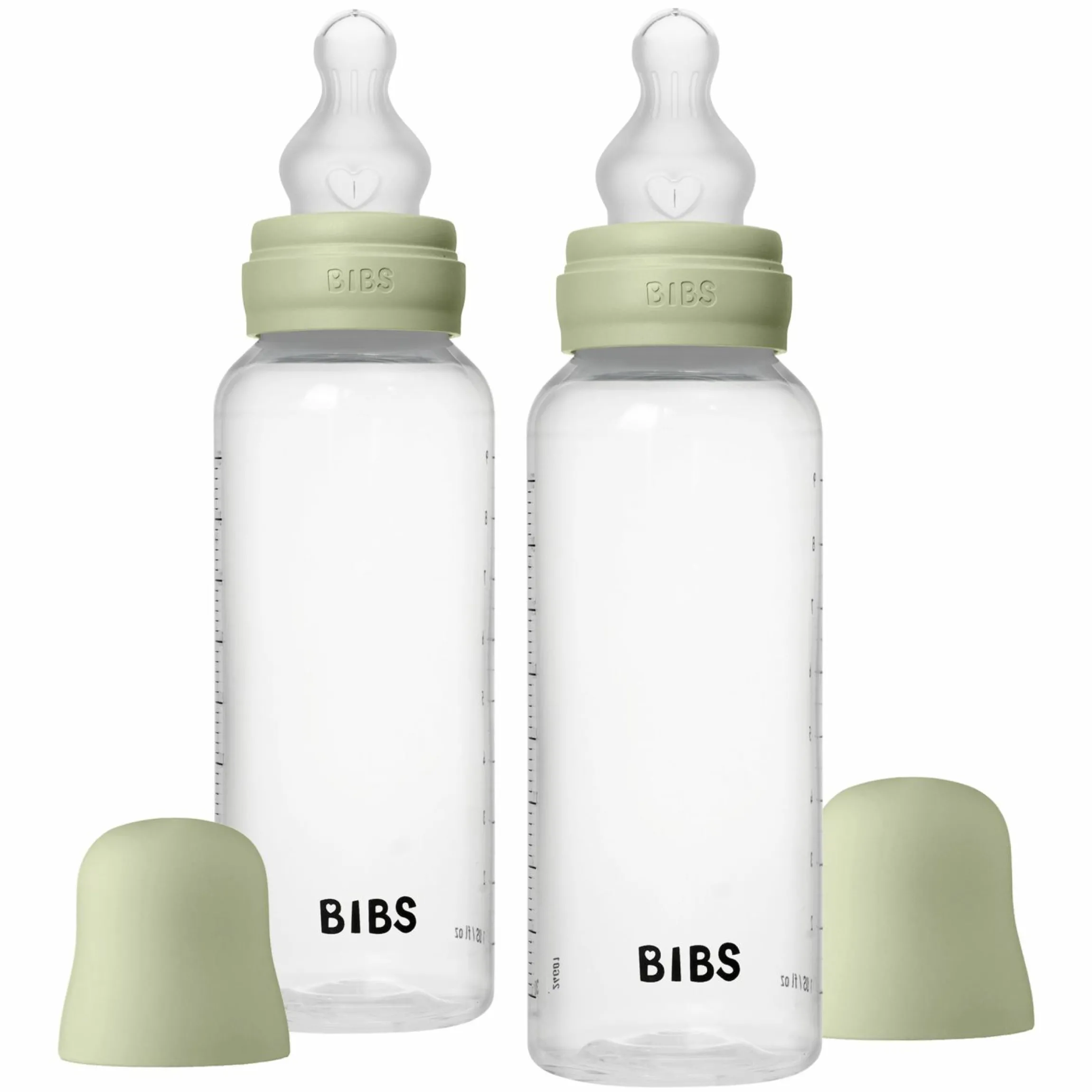 PP-Flasche 2er Pack Baby Bottle Round 270 ml + Silikon-Trinksauger - Sage