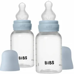 PP-Flasche 2er Pack Baby Bottle Round 150 ml + Silikon-Trinksauger - Baby Blue