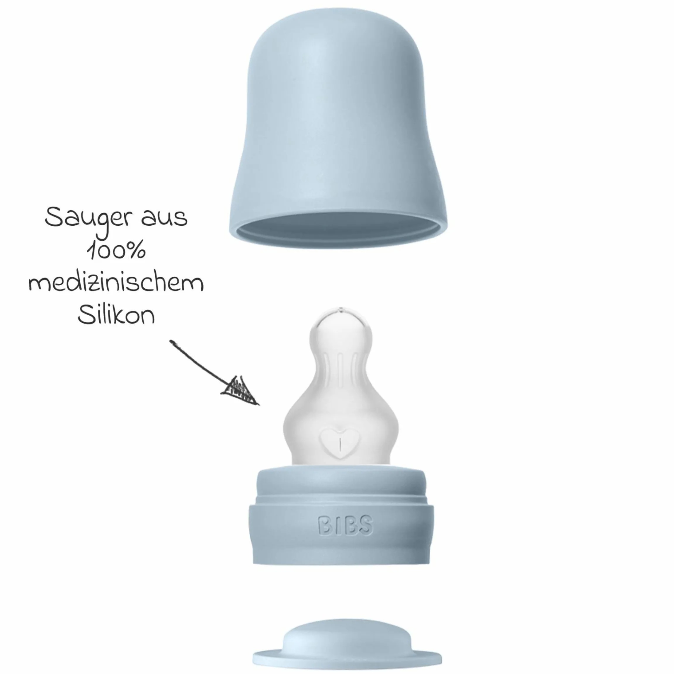 PP-Flasche 2er Pack Baby Bottle Round 150 ml + Silikon-Trinksauger - Baby Blue