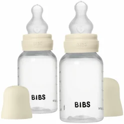 PP-Flasche 2er Pack Baby Bottle Round 150 ml + Silikon-Trinksauger - Ivory