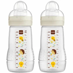 PP-Flasche 2er Pack Easy Active Baby Bottle 270 ml - Silikon Gr. 1 - Biene & Igel