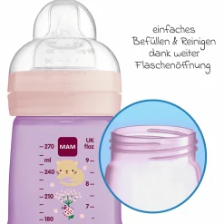 PP-Flasche 2er Pack Easy Active Baby Bottle 270 ml - Silikon Gr. 1 - Katze & Schmetterling